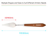 MEEDEN Artist Mixing Palette Knife: 9.92" Flexible Stainless Steel Art Scraper Knife with Wooden Handle - Oil Painting Accessories for Acrylic Gouache, Canvas, #12 MEEDEN