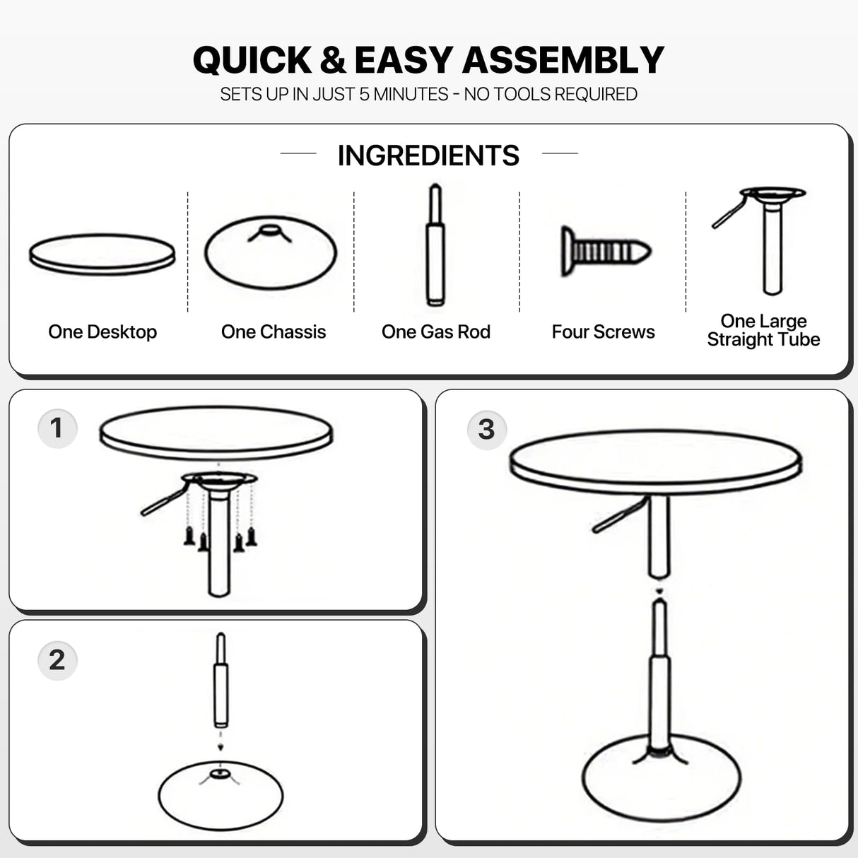 MoNiBloom Square Bar Table Kitchen Dining Table High Top Table for Home Balcony Indoor Outdoor Bistro Table 27.5"- 36" Height-Adjustable Cocktail Table, Black MoNiBloom