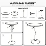 MoNiBloom Square Bar Table Kitchen Dining Table High Top Table for Home Balcony Indoor Outdoor Bistro Table 27.5"- 36" Height-Adjustable Cocktail Table, Black MoNiBloom