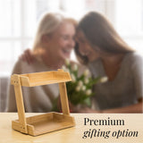 GOBAM Bamboo Makeup & Countertop Organizer, Small - 2 Layer Cosmetics, Lipsticks, Jewelry, Brushes, Hair Accessories & Perfume Organizer for Dresser, Easy Assembly - Natural GOBAM