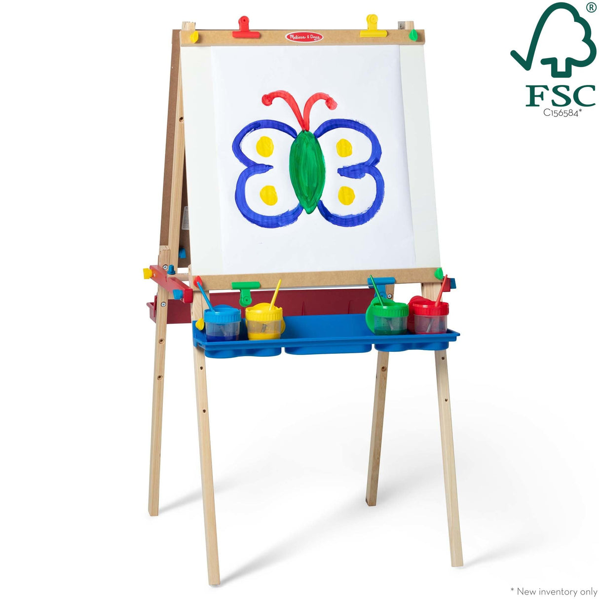 Melissa & Doug Deluxe Standing Art Easel - Dry-Erase Board, Chalkboard, Paper Roller - FSC Certified Melissa & Doug