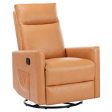 Sweetcrispy Recliner Chair, 360 Swivel Rocker Chair for Adults, Glider Rocker Recliners, Nursery Chairs for Living Room, High Back, Upholstered Deep Seat,Brown Sweetcrispy