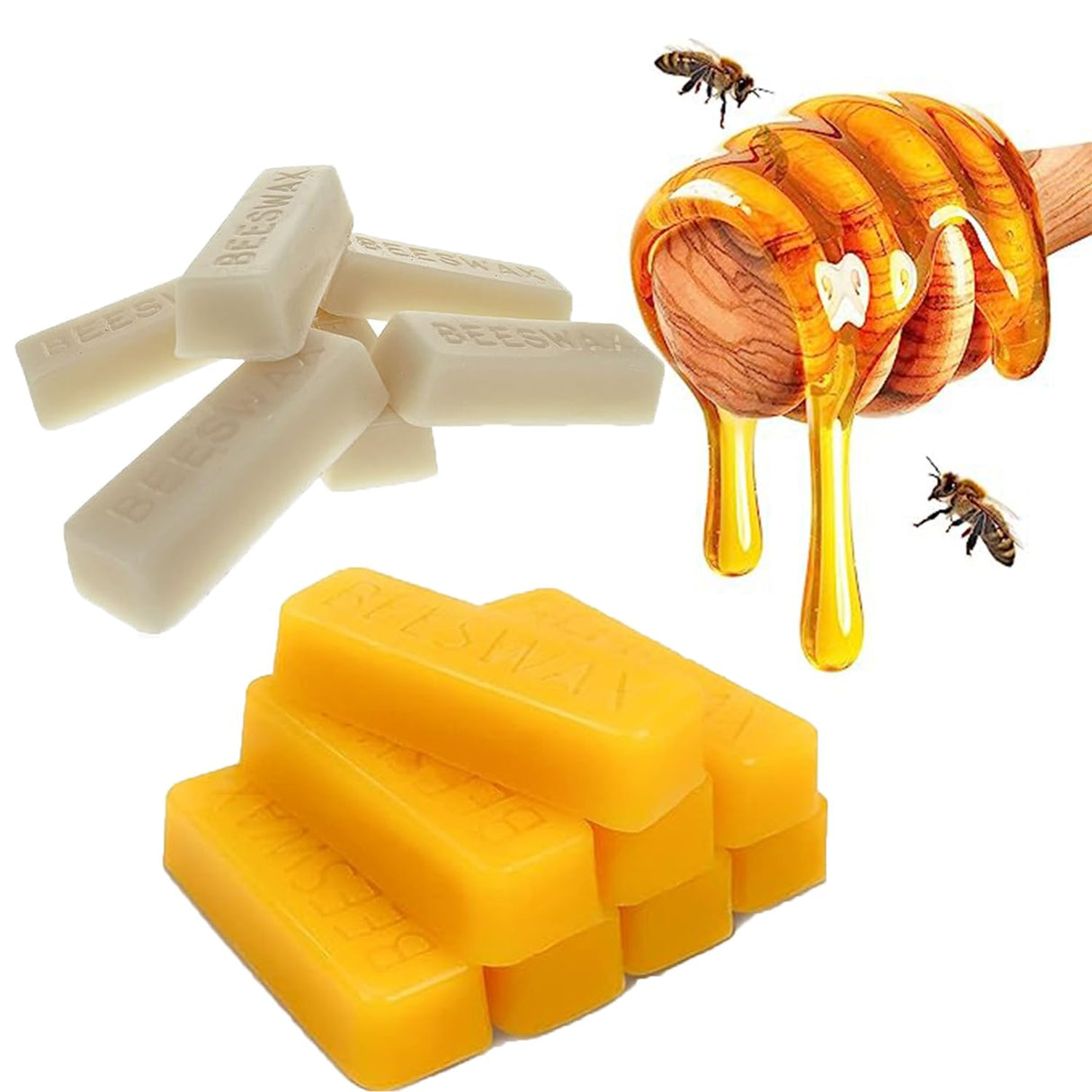 TooGet 36Pcs White Beeswax Bars, Natural Beeswax Block Bees Wax Pure Bar Wax for Candle Making, Skincare, Furniture Polish, DIY Crafts - 40 OZ TooGet