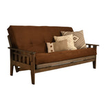 Kodiak Furniture Tucson Full Size Futon Set in Rustic Walnut Finish, Suede Black Kodiak Furniture