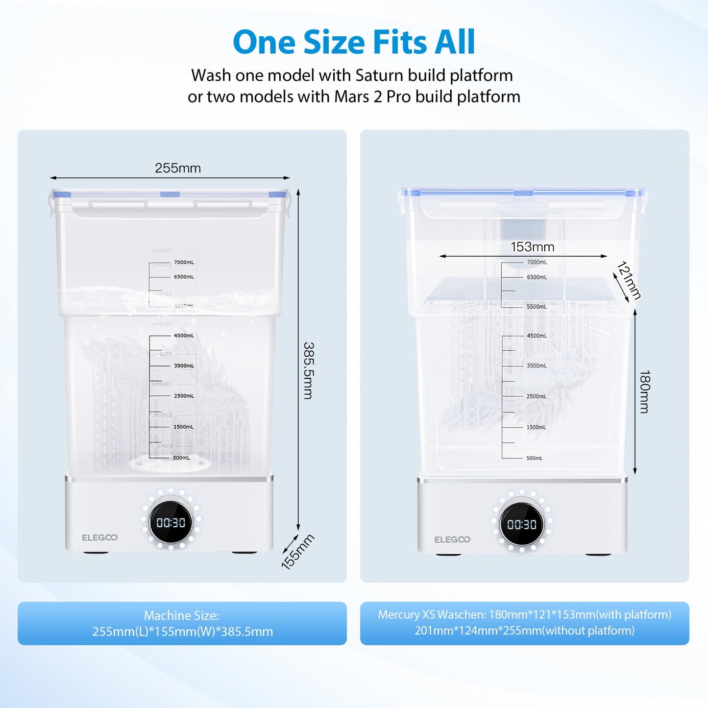 ELEGOO Mercury XS Bundle Wash and Cure Station with Handheld UV Curing Lamp Suitable for Saturn Mars MSLA 3D Printers - WoodArtSupply