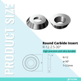 12mm Round Carbide Inserts Knives, Carbide Cutters for Woodworking Turning Tools, Wood Finisher Hollower Tools, 10 Pieces (R-φ12x2.5-30°) FHONK
