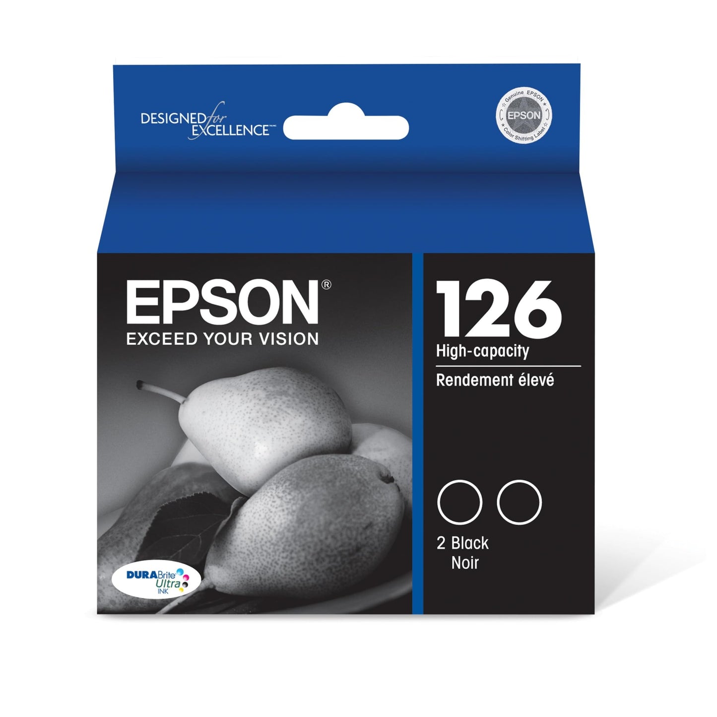 EPSON 126 DURABrite Ultra Ink Black Dual Cartridge For WF-3520, WF-3530, WF-3540, WF-520, WF-545, WF-630, WF-633, WF-635, WF-645, WF-7010, WF-7510, WF-7520, WF-840, WF-845 and other select models