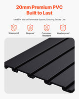 VEVOR Slat Wall Paneling, 2 x 4 ft, PVC Garage Slatwall with Modular Design, Black Slat Wall Easy-to-Install Adjustable Slatwall Panel with Coupling Structure & DIY Cutting, Fits for Storage & Display VEVOR