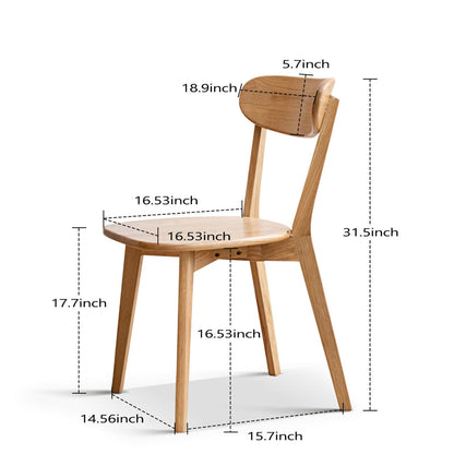 Bamskov 100% Solid Oak Wood Dining Room Chairs - Practical Kitchen Chairs - Wood Chair for Dining Room, Kitchen (1, Natural) - WoodArtSupply