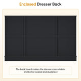 Hasuit Large Dresser with 12 Drawers for Bedroom, 61.4'' Long Modern Chest of Drawers, Black Wide Dressers Clothes Closet, Wooden Bedroom Funiture Storage Organizer Hasuit