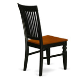 East West Furniture WEC-BCH-W Weston Dining Chairs - Slat Back Wooden Seat Chairs, Set of 2, Black & Cherry East West Furniture