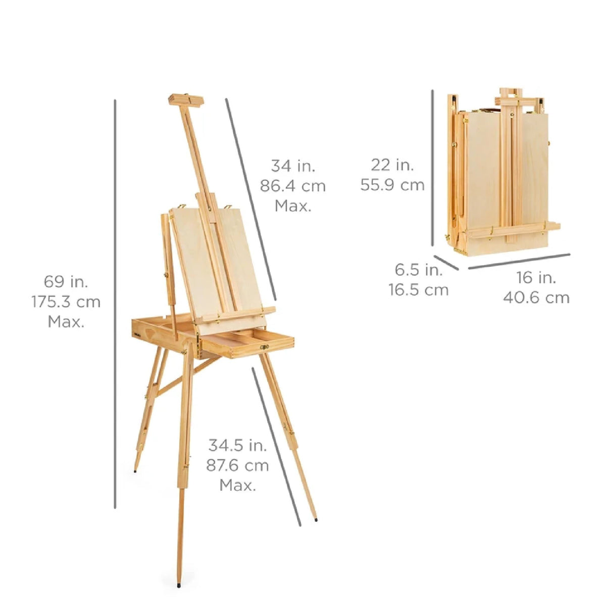 Best Choice Products French Easel, 32pc Beginners Kit Portable Wooden Folding Adjustable Sketch Box Artist Tripod for Painting, Drawing w/Acrylic Paints, Brushes, Canvases, Palettes - Natural Best Choice Products