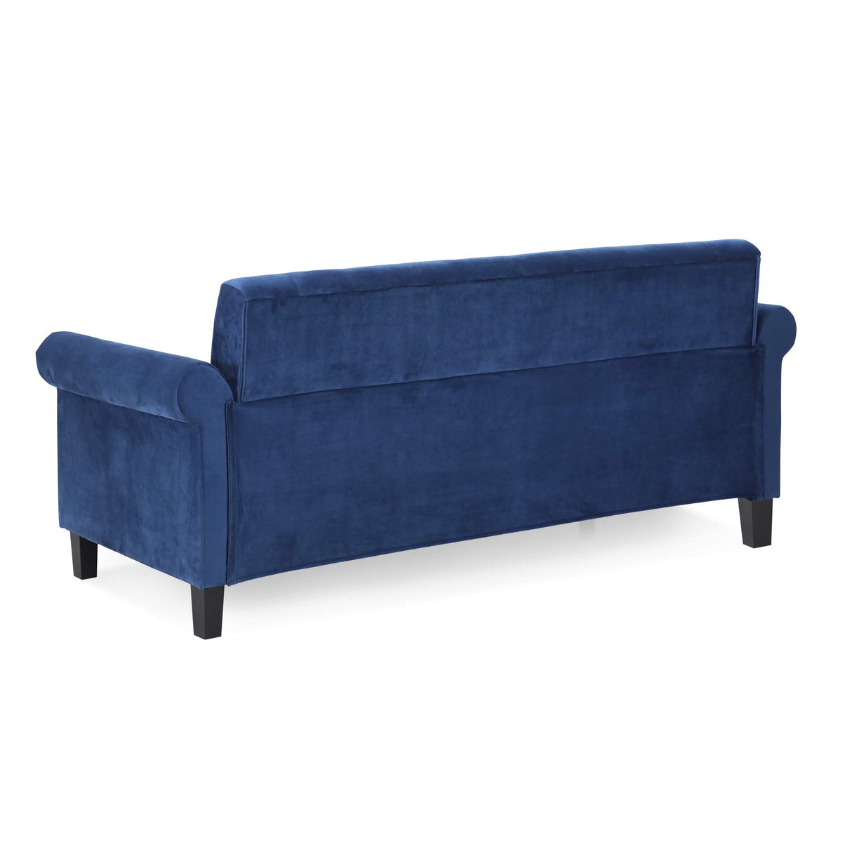 Furinno Bastia Vintage Modern Chesterfield Button Tufted 3-Seater Sofa Couch for Living Room, Navy Velvet Furinno