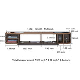 Pmnianhua Floating TV Stand,55'' Under TV Shelf,Modern Floating TV Console,Wall Mounted TV Cabinet, Entertainment Center with Storage for Bedroom Living Room(Walnut) Pmnianhua