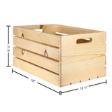 Good Wood by Leisure Arts Wooden Crate, Country, 3pc, Wood Crate Unfinished, Wood crates for Display, Wood crates for Storage, Wooden crates Unfinished, Pine, 18"x12.5"x9.5" Good Wood by Leisure Arts