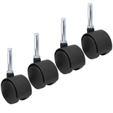 suiwotin 4pcs 1.5 Inch Swivel Caster Wheels, M8 Grip Neck Stem Caster Wheels, Heavy Duty Casters, Black Nylon Wheels Replacement for Furniture, Table, Cabinet, Shelf suiwotin
