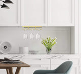 Nuovoware Wine Glass Rack - Under Cabinet Stemware Wine Glass Hanger Rack Holder for Bar Kitchen Cabinet, 3 Rows - Gold Nuovoware