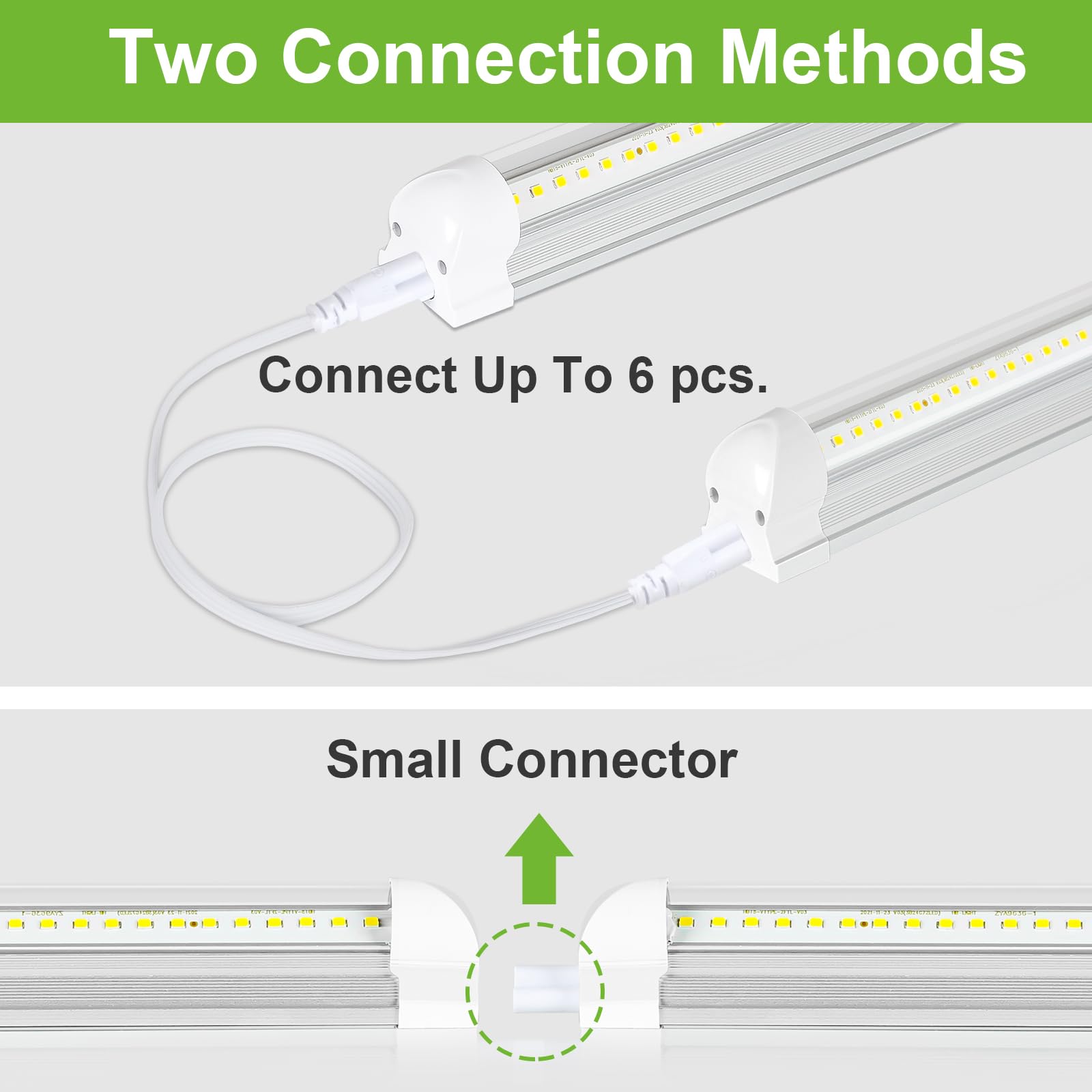 hykolity 60W 6FT LED Shop Light, 7800lm 6500K Super Bright White Linkable Ceiling Light Fixture, V Shape Integrated T8 LED Tube Light with Built-in ON/Off Switch for Workbench, Cabinet, ETL,  - WoodArtSupply