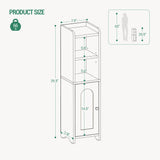 Hzuaneri Bathroom Storage Cabinet, Corner Floor Cabinet with Doors and Adjustable Shelf, Narrow Toilet Paper Cabinet, Bathroom Organizer for Small Spaces, White BC19703X Hzuaneri