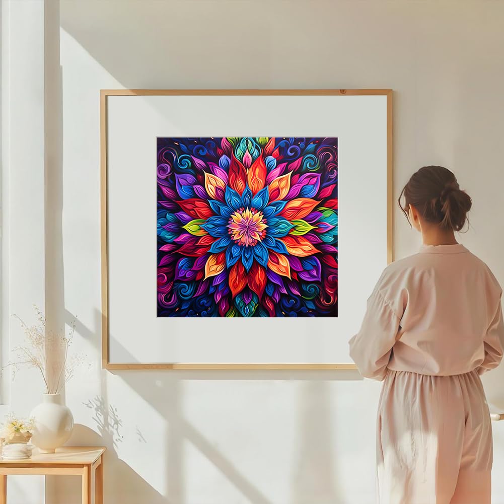 DIADAY 5D Diamond Painting Kits Mandala Diamond Art Kits for Adults Beginners, Full Drill Round Gem Dots Art DIY Craft Home Wall Decor Gift 12 x 12 Inches DIADAY