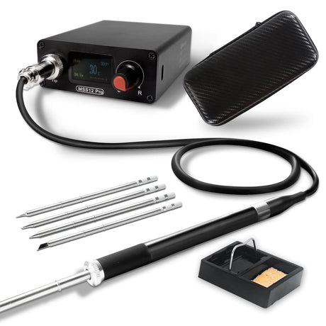 SEQURE MSS12 Pro 70W Digital Soldering Iron Station Kit, Auto Sleep & Calibration, °C/ºF Conversion, PD/DC Power Input, 4 Solder Iron Tips, LCD Display Welding Tool SEQURE