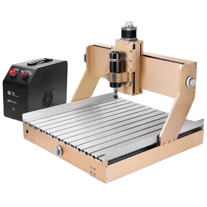 LUNYEE 4040 Turbo CNC Router Machine, 500W All-Metal Upgraded Linear Rail 3-Axis Engraving Milling Cutting Machine GRBL Control for Wood Metal Acrylic, 400 x 400 x 110mm (15.7''x15.7''x4.3'') - WoodArtSupply