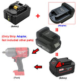 Battery Adapter for Makita to Milwaukee M18 18V Lithium Cordless Tool, Convert Makita 18V LXT Lithium Battery BL1860B/BL1850B/BL1830/BL1815 to Milwaukee 18 Volt Lithium-Ion M18 Battery Converter XFYBZN