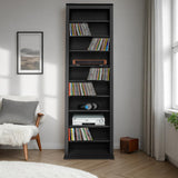 Prepac Narrow Cabinet Media Storage, Slim Barrister Tower, Black Prepac
