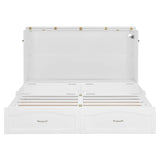 Harper & Bright Designs Queen Size Murphy Bed Cabinet Wall Bed Chest with Storage Drawer,USB,Charging Station, Wood Murphy Bed Frame for Home Office or Small Room-White Harper & Bright Designs