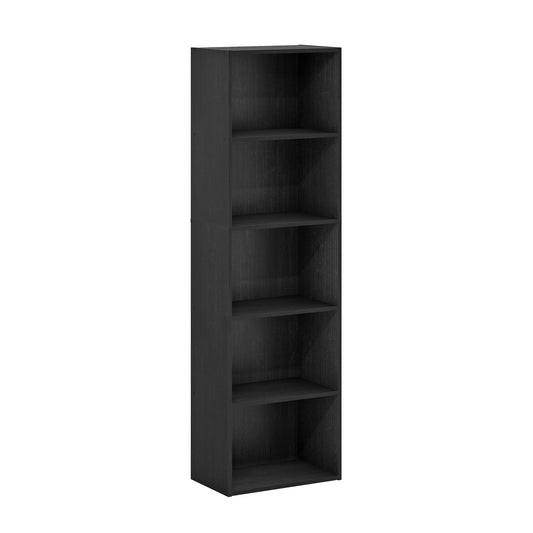 Furinno Luder 5-Tier Blackwood Bookcase and Storage Shelf - WoodArtSupply