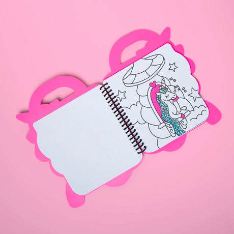 Omy Super Coloring Book – Unicorn | Enter a Magical World of Rainbows, Sparkles, and Imagination | 35 Pages, 2 Sticker Sheets, 5 Wax Crayons | Creative Play for Kids Ages 3 and Up Omy