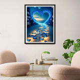 QINRUBB DIY Heart Diamond Painting Kits, Full Drill Butterflies Diamond Art Painting Kits for Adults Beginners, DIY 5D Love Painting by Numbers Dreamland Diamond Art Kits for Home Decor 12x16inch QINRUBB
