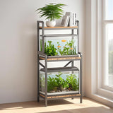 KaKaBB 5-10 Gallon Fish Tank Stand, Upgrade Heavy Duty Aquarium Stand with 3-tier Storage Shelf Fits Turtle Tank, Reptile Tank (BLACK) KaKaBB