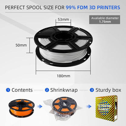 FLASHFORGE PLA Filament 1.75mm, 3D Printer Filaments 0.5kg Spool-Dimensional Accuracy +/- 0.02mm for Adventurer 3 Series - WoodArtSupply