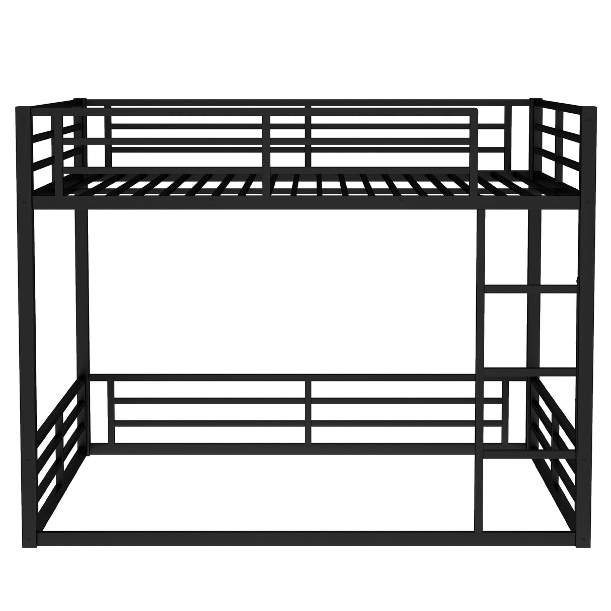 KEIKI Metal Queen Over Queen Bunk Bed for Teens and Adults, Space-Saving/Noise Reduced/No Box Spring Needed, Black KEIKI
