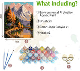 DIYDECORFUN Mountain Paint by Numbers Kit for Adults Beginner, National Park Paint by Number On Canvas, Mountain Oil Painting Kit, Adults' Paint-by-Number Kits for Gift Home Decor 16x20 Inch DIYDECORFUN