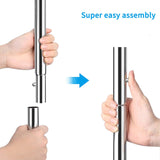 Simple Trending Standard Rod Clothing Garment Rack, Rolling Clothes Organizer on Wheels for Hanging Clothes, Chrome Simple Trending