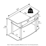 Furinno Turn-N-Tube No Tools 3-Tier TV Stands, White/White Furinno