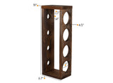 Rustic State Sonoma Wall Mounted Wood Vertical Wine Rack Holder Storage Shelf Organizer for 4 Bottles - Home, Kitchen, Dining Room Bar Décor - Walnut Rustic State