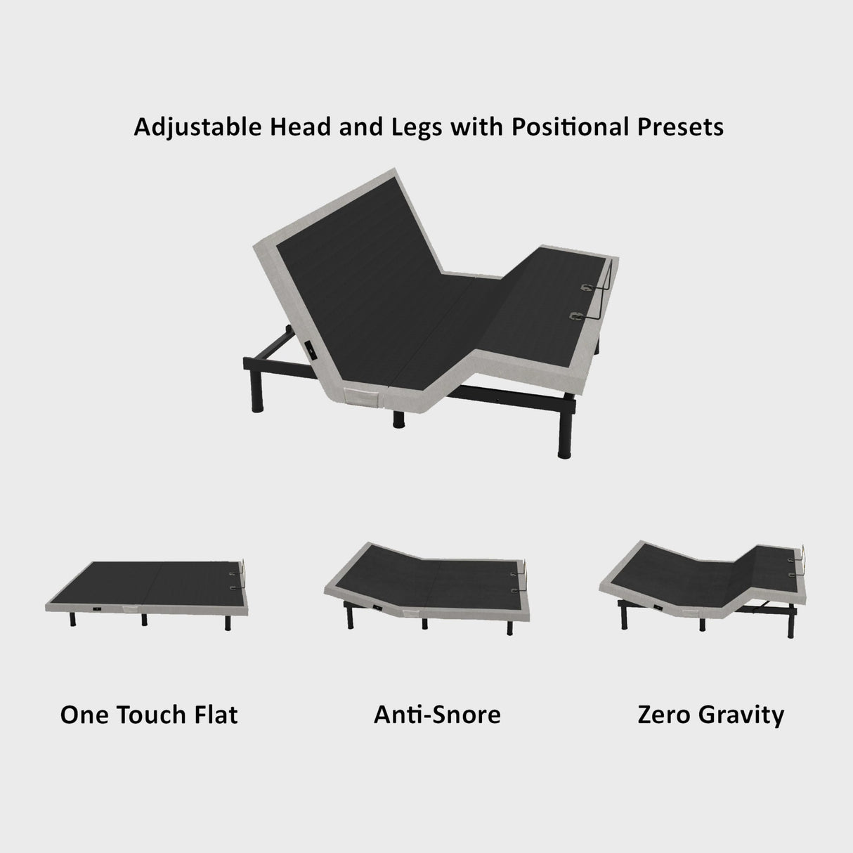 Irvine Home Collection California King Adjustable Bed Base | Dual Massage | USB Ports | Zero Gravity | Anti-Snore | Memory Positions | Under Bed Lighting | Wireless Remote | Zero Clearance Irvine Home Collection