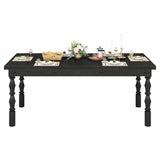 Tribesigns 62” Wood Dining Table for 4-6 People, Farmhouse Large Rectangle Kitchen Table, Modern Dinner Table Kitchen & Dining Room Furniture with Carved Turned Legs Tribesigns