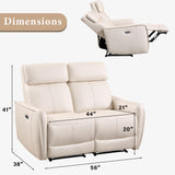 ANJ Power Reclining Loveseat, 2 Seater PU Leather Recliner Sofa with USB & Type-C Ports, Small Space Modern Couch with Adjustable Backrest and Footrest for Living Room Bedroom ANJ