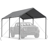Carport 10x20ft Heavy Duty Car Tent, Portable Garage, Car Shelter, All-Season Tarp Tent for Car, Party，Grey Grezone