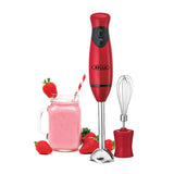 BELLA Immersion Hand Blender, Portable Mixer with Whisk Attachment - Electric Handheld Juicer, Shakes, Baby Food and Smoothie Maker, Stainless Steel, Red BELLA