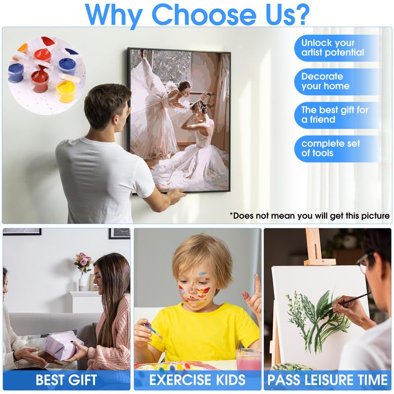 SKRYUIE Paint by Numbers Kit for Adults Beginner Elephant, Acrylic Flower Oil Painting by Numbers Kits with PaintBrushes Paintwork Art Crafts Canvas for Home Decor 16x20 inch SKRYUIE