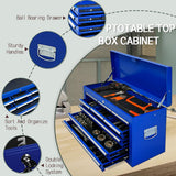 Kirmosal 13-Drawer Tool Chest with Double Door Handle,2 in 1 Detachable Rolling Tool Chests with Wheels and Drawers,Large Tool Box with Lock,Mobile Steel Tool Cabinet Storage (Blue) Kirmosal