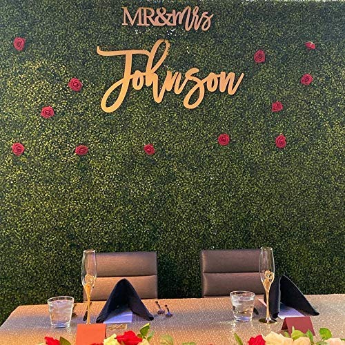 Personalized Large Wedding Wooden Name Sign - Customize with Couples Last Name - 5 Sizes 12,18, 24, 30, 36 inches wide– with MR & MRS, Wedding Generic