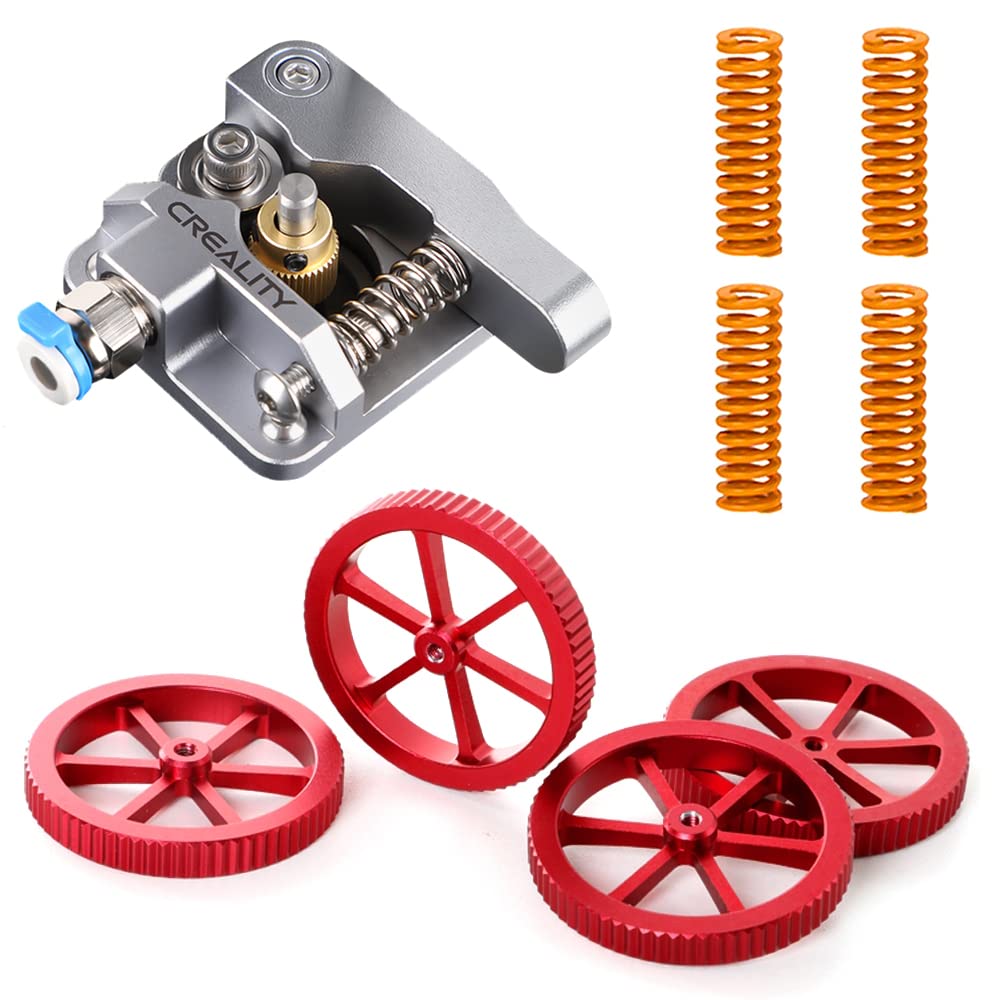 Official Creality 3D Printer Upgrade Kit with All Metal MK-8 Extruder, 4 PCS Red Hand Twist Leveling Nuts and 4 PCS Bed-Level Springs for Ender 3/Ender 3 V2/Ender 3 Pro/Ender 5 and CR 10 Series Creality