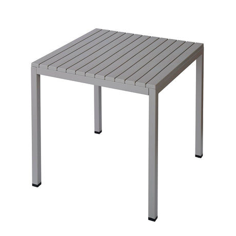 5-Piece Outdoor Patio Dining Set – Square Table with 4 Stackable Chairs, Weather-Resistant Garden or Balcony Furniture for Cafe, Backyard or Deck (Grey) Xdeco