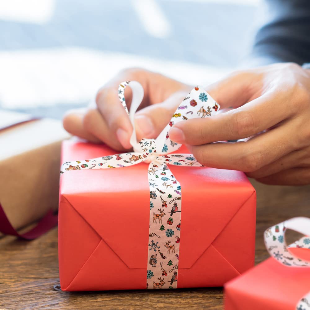 PYD Life 6 Rolls Sublimation Satin Ribbon 3/4 Inch x 40 Ft White Blanks Double Faced for Heat Transfer Print,Satin Ribbon for Craft Gift Wrapping,Wedding Decor,Bow Making PYD Life